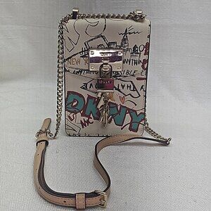 DKNY Elissa Indie Sleaze Skater Girl Graffiti Chain Crossbody Purse